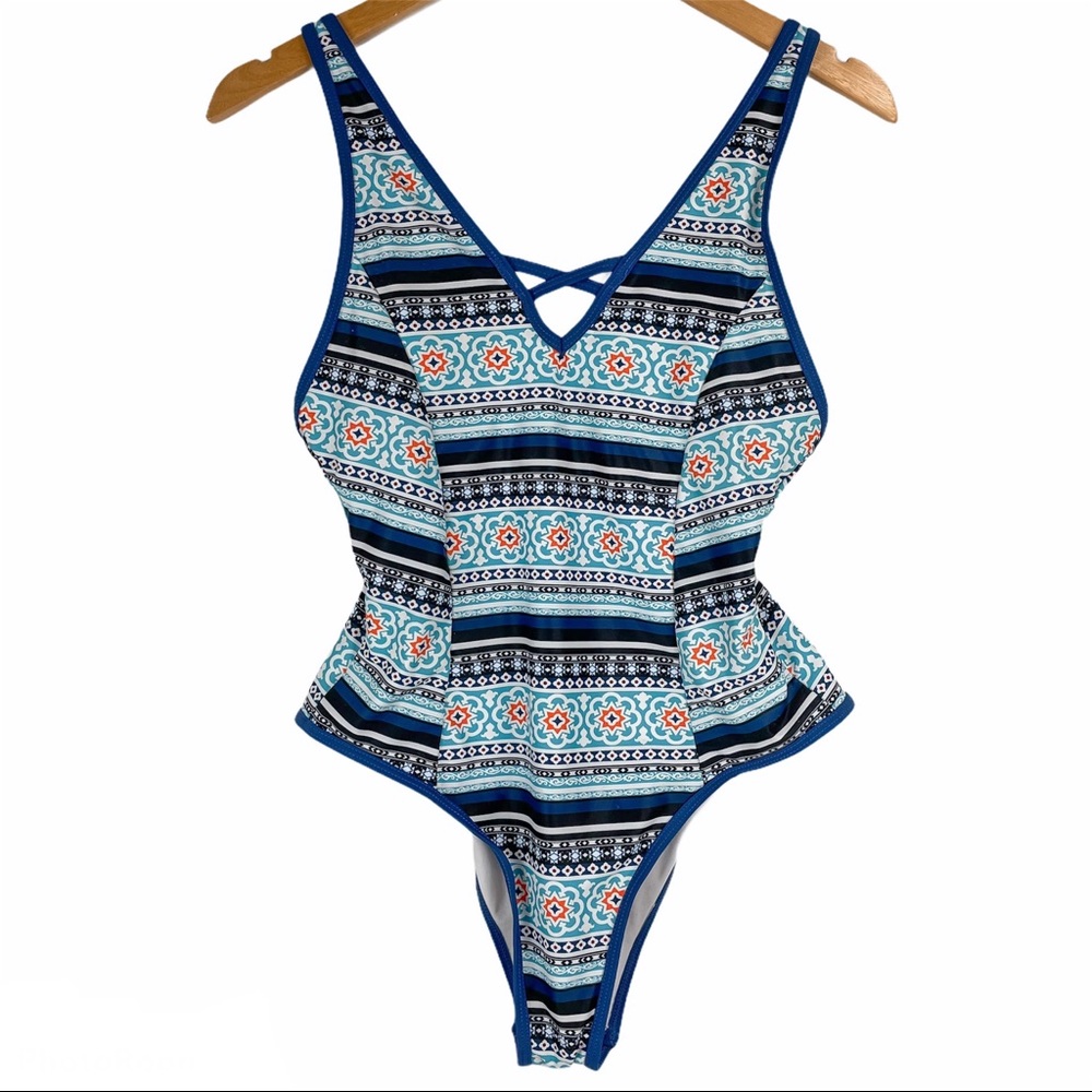 Cupshe City of Sky Printed One Piece Swim Suit